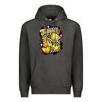 Charcoal Heather vintage softball Premium Hoodie - MaliasSmallBusiness