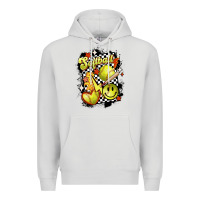 Dove Grey vintage softball Premium Hoodie - MaliasSmallBusiness