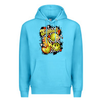 Ocean Blue vintage softball Premium Hoodie - MaliasSmallBusiness