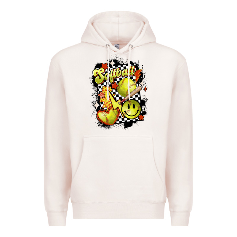 Vintage Softball Premium Hoodie by MaliasSmallBusiness | Teevron