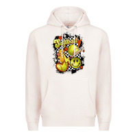 Pale Pink vintage softball Premium Hoodie - MaliasSmallBusiness