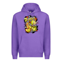 Purple vintage softball Premium Hoodie - MaliasSmallBusiness