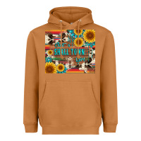 Meerkat just a small town girl with gemstone sunflower serape and cowhide Heavyweight Hoodie - Artiststas