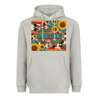 Moon Dust just a small town girl with gemstone sunflower serape and cowhide Heavyweight Hoodie - Artiststas