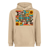 Mushroom just a small town girl with gemstone sunflower serape and cowhide Heavyweight Hoodie - Artiststas