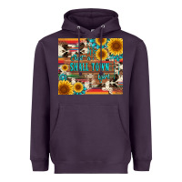 Plum just a small town girl with gemstone sunflower serape and cowhide Heavyweight Hoodie - Artiststas