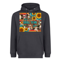 Smoke just a small town girl with gemstone sunflower serape and cowhide Heavyweight Hoodie - Artiststas