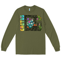 Army Green cactus Long Sleeve Tee - CowhideDigitalArt