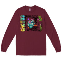 Burgundy cactus Long Sleeve Tee - CowhideDigitalArt