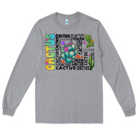 Heather Grey cactus Long Sleeve Tee - CowhideDigitalArt