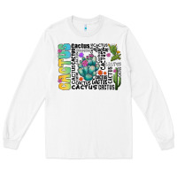 White cactus Long Sleeve Tee - CowhideDigitalArt