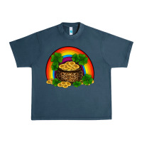 Midnight Navy st patricks shamrock gold leopard rainbow Urban Heavy Tee - RanaPortraitStore