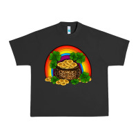 Pigment Black st patricks shamrock gold leopard rainbow Urban Heavy Tee - RanaPortraitStore