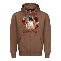 Chestnut Christmas life is better with a pug Zipper Hoodie - JahusDesignShop