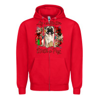 Red Christmas life is better with a pug Zipper Hoodie - JahusDesignShop