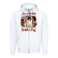 White Christmas life is better with a pug Zipper Hoodie - JahusDesignShop