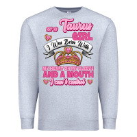 Heather Grey as a taurus girl zodiac girls Premium Sweatshirt - Jasminsmagicworld