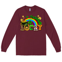 Burgundy feeling lucky Long Sleeve Tee - FaDigitalArtStudio