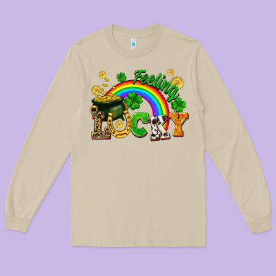 Feeling Lucky Long Sleeve Tee Designed By Fadigitalartstudio
