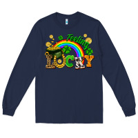 Navy feeling lucky Long Sleeve Tee - FaDigitalArtStudio