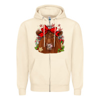 Sandshell christmas red angus Zipper Hoodie - JahusDesignShop