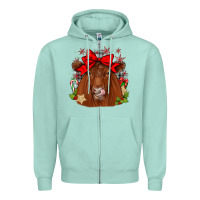 Seafoam christmas red angus Zipper Hoodie - JahusDesignShop