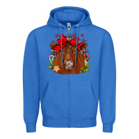 True Royal christmas red angus Zipper Hoodie - JahusDesignShop
