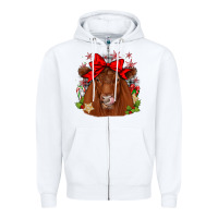 White christmas red angus Zipper Hoodie - JahusDesignShop