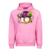 Fuchsia Pink mardi gras baseball Urban Hoodie - LillyAllenDesigns