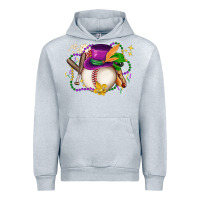 Heather Grey mardi gras baseball Urban Hoodie - LillyAllenDesigns