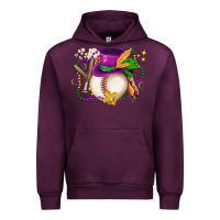 Mauve Wine mardi gras baseball Urban Hoodie - LillyAllenDesigns
