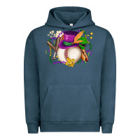 Pigment Midnight Navy mardi gras baseball Urban Hoodie - LillyAllenDesigns