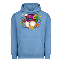 Pigment Pebble Blue mardi gras baseball Urban Hoodie - LillyAllenDesigns