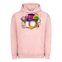 Pigment Salmon mardi gras baseball Urban Hoodie - LillyAllenDesigns
