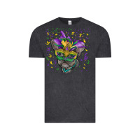 Vintage Black Mardi gras mask french bulldog Vintage Tee - RanaPortraitStore