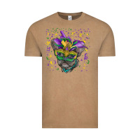 Vintage Coffee Mardi gras mask french bulldog Vintage Tee - RanaPortraitStore
