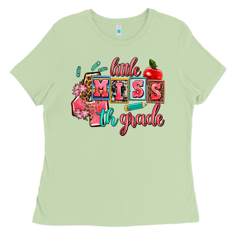 Little Miss 4 Th Grade Ladies Tee by AdoDesignShop | Teevron