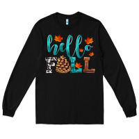 Black hello fall Long Sleeve Tee - HRA Design Shop