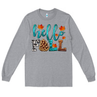 Heather Grey hello fall Long Sleeve Tee - HRA Design Shop