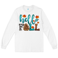 White hello fall Long Sleeve Tee - HRA Design Shop