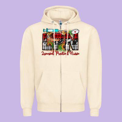 Christmas Lpn Licensed Practical Nurse Zipper Hoodie Designed By Jahusdesignshop