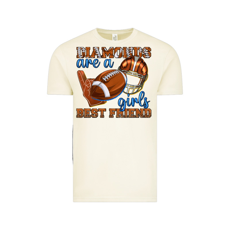 Diamonds Are A Girls Best Friend Football Vintage Tee by texasbilliewilder | Teevron