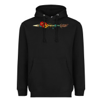 Black flowers and arrow with gemstone Heavyweight Hoodie - Artiststas