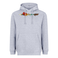 Heather Grey flowers and arrow with gemstone Heavyweight Hoodie - Artiststas