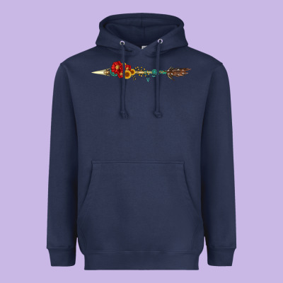 Flowers And Arrow With Gemstone Heavyweight Hoodie Designed By Artiststas