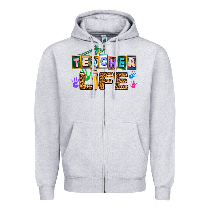 Teacher Life Zipper Hoodie by AdoDesignShop | Teevron