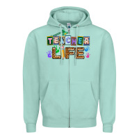 Seafoam teacher life Zipper Hoodie - AdoDesignShop