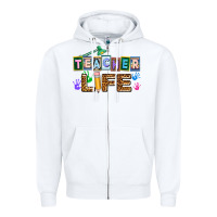 White teacher life Zipper Hoodie - AdoDesignShop