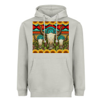 Moon Dust bull skulls gemstones and cactus with leopard and aztec Heavyweight Hoodie - Artiststas