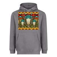 Storm bull skulls gemstones and cactus with leopard and aztec Heavyweight Hoodie - Artiststas